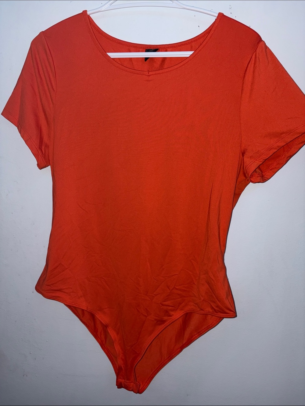 SHEIN Orange Short Sleeve Bodysuit